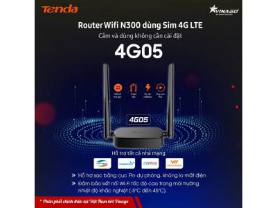 Tenda 4G05 Router Wifi N300 dùng Sim 4G LTE
